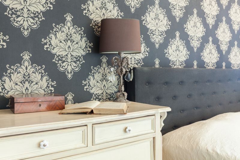 Patterned Wallpaper in Bedroom